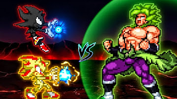 Awesome🤩 | Dark Sonic V2 & Shadow (all form) VS Broly DBS OP in Jump Force Mugen