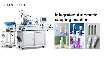 How To Use Rotate Spray Head & Bottle Cap Pressing Round Bottle Capping Machine with Vibratory Bowl
