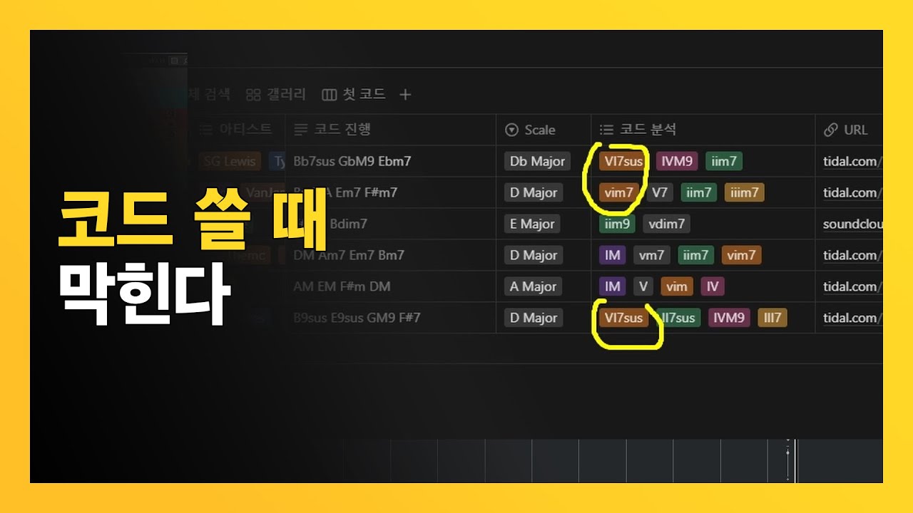 코드 진행 막히는 사람 | 코드 진행 수집하는 템플릿