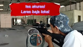 tes akurasi Laras baja lokal || mengunakan mimis baracuda match