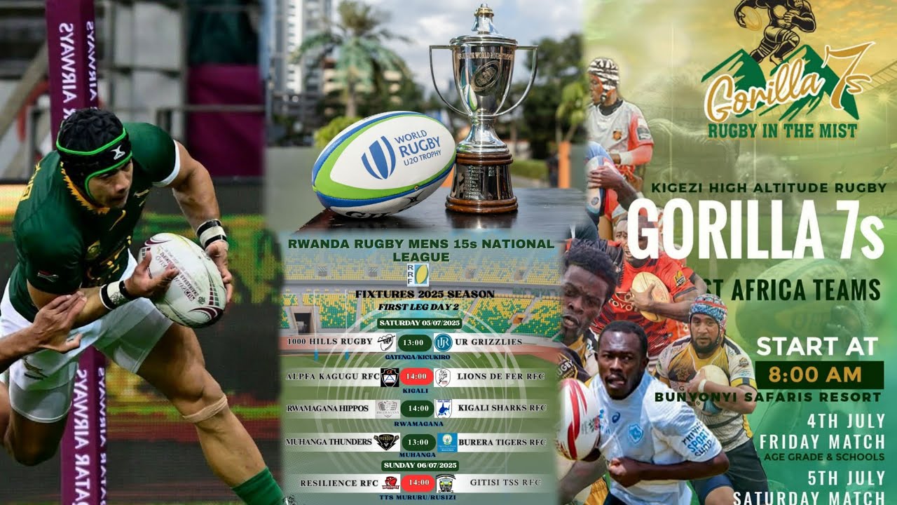 WEEKEND YA RUGBY ISHYUSHYE🔥: NTUCIKWE NA GORILLA7s, U20 WORLD CUP & SPRINGBOKS v ITALY! 