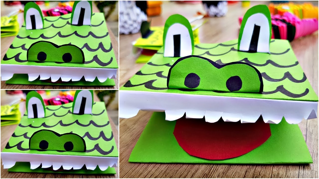 How to Make Paper Crocodile | Paper Craft for Kids - YouTube