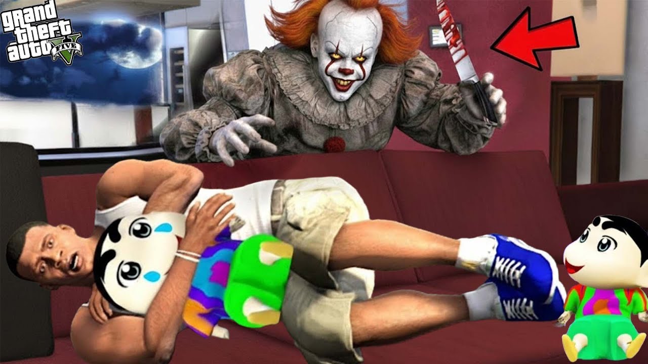 Franklin & Shinchan Fight Evil Clown Pennywise in Los Santos | GTA 5