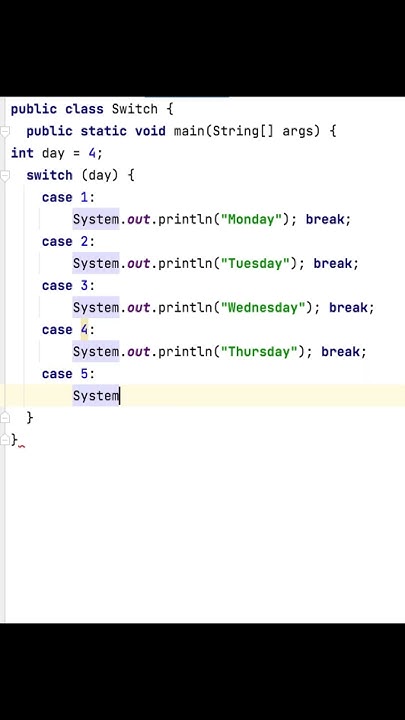 Switch case in java - YouTube