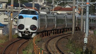 【JR阪和線】六十谷駅周辺 特急くろしお(パンダくろしお 287系):新大阪行 通過