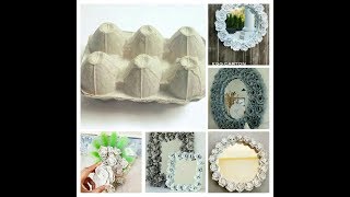 Decorate your mirror frames using egg carton Roses...