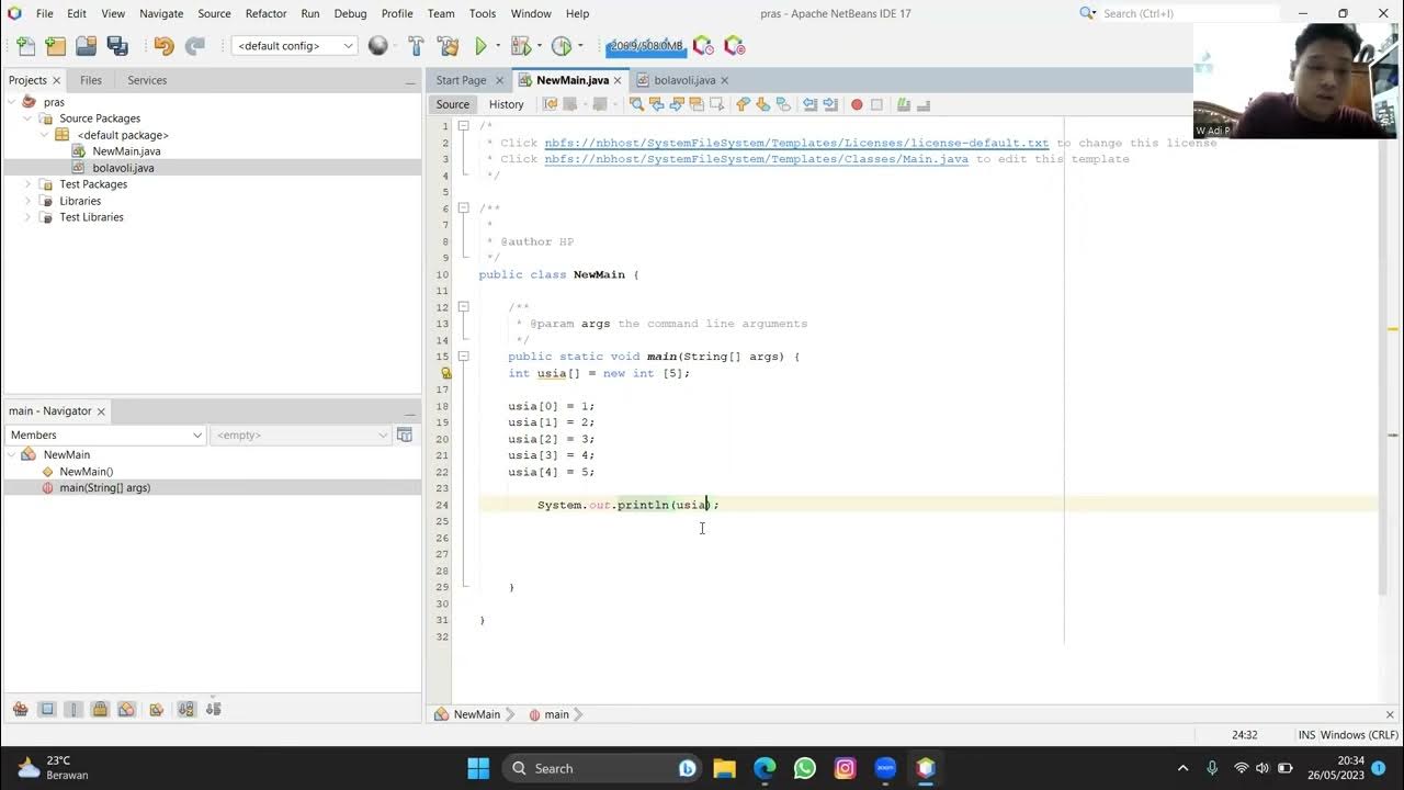 "Array" 02 netbeans -tugas 10 - YouTube
