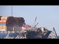 Crews demolish part of baltimores key bridge to remove ship  nbc4 washington
