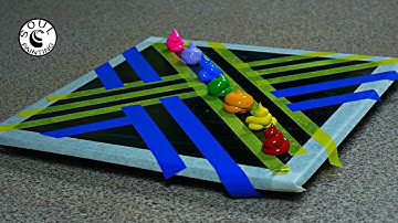 NEW LEVEL – Colorful Abstract Painting with Masking Tape and Acrylic Paints!