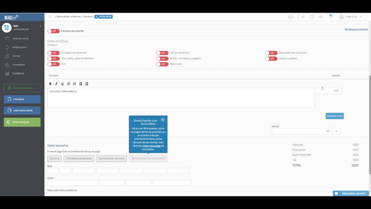 Billin tutorial Cómo crear y enviar tus facturas YouTube