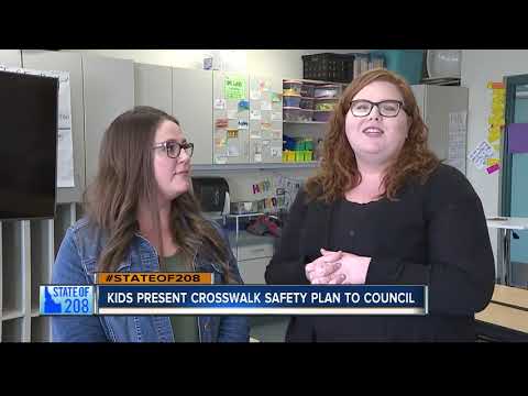 5th grade Snake River Elementary School children propose crosswalk to Nampa City Council