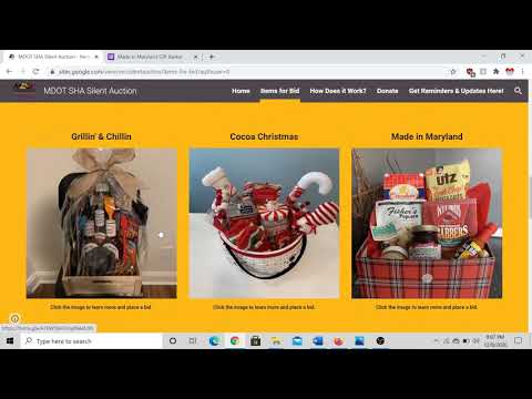 MCC 2020 - MDOT SHA Silent Gift Basket Auction Tutorial