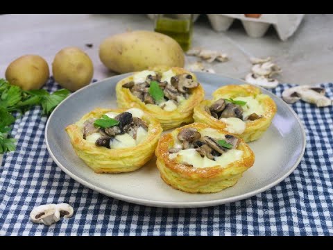 Video: Cestini Di Patate Con Funghi