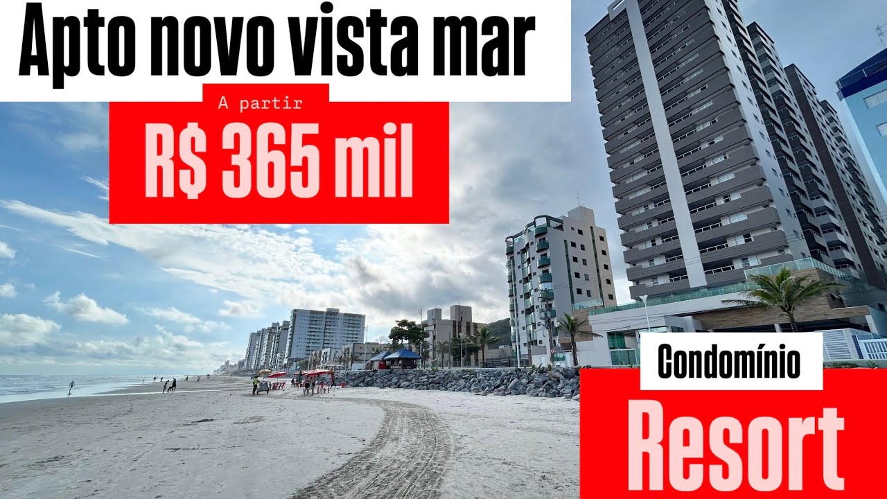 CONDOMÍNIO RESORT FRENTE MAR em Mongaguá 😍 | Lazer COMPLETO + Unidades a partir de R$ 365 mil