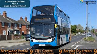 *Diversion on Route* Route 9: Lincoln Central to Birchwood - Stagecoach East Midlands