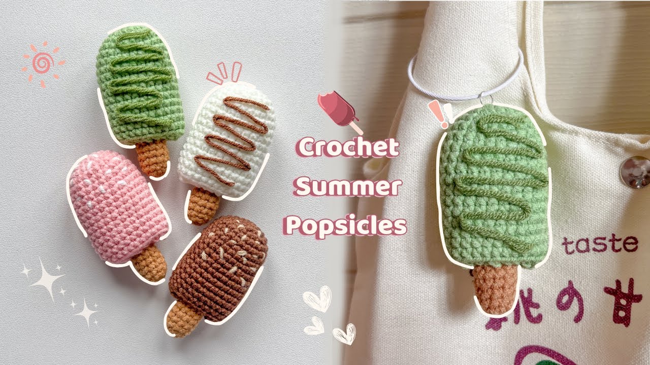 How to Crochet Cute Popsicles Keychain | Easy & Beginner Friendly | Free Pattern Tutorial 🍦