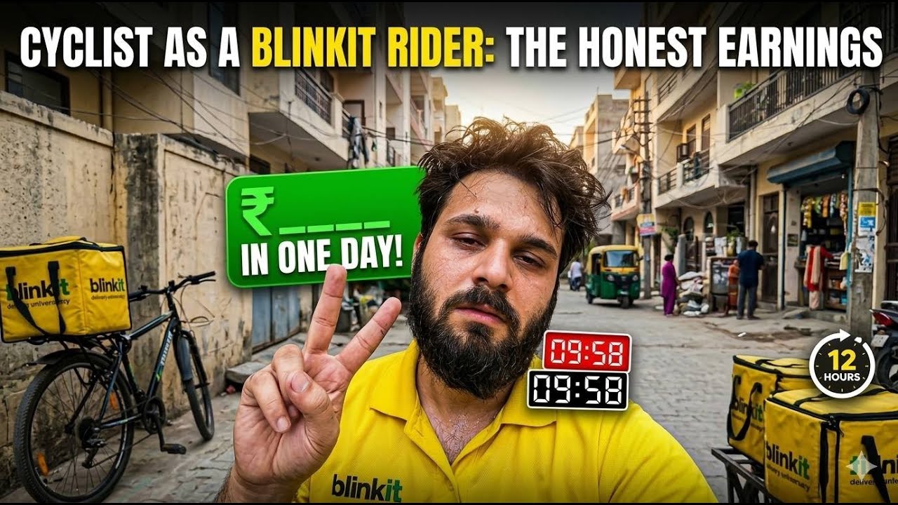 Cyclist as a Blinkit Rider: The Honest Earnings in a day - YouTube