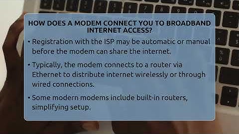 How Does A Modem Connect You To Broadband Internet Access? - Talking Tech Trends