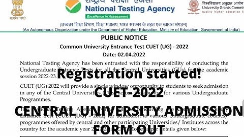 CUCET application form 2022| Cuet official update |Cuet registration started 2022| admission prep