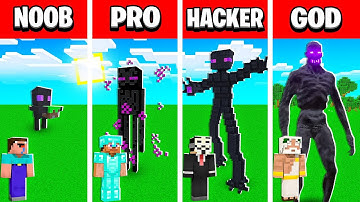 Baby Shark - NOOB vs PRO vs HACKER vs GOD: ENDERMAN STATUE HOUSE BUILD CHALLENGE in Minecraft!