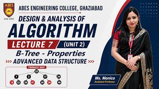 Lecture 7 (Unit 2) DAA || B-Tree || Design and Analysis of Algorithm (DAA)