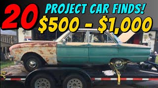 TOP 20 Classic Cars $500  $1000 OBO! Craigslist Project Cars For Sale by Owner! Part2