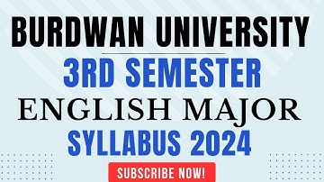Burdwan University 3rd Semester English Honours Syllabus 2024-25 (NEP) Must Watch