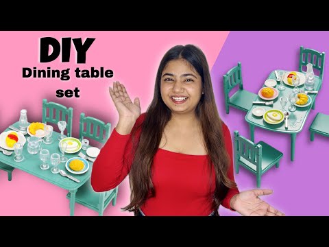 Cutest real Dining table set DIY | Miniature crafts