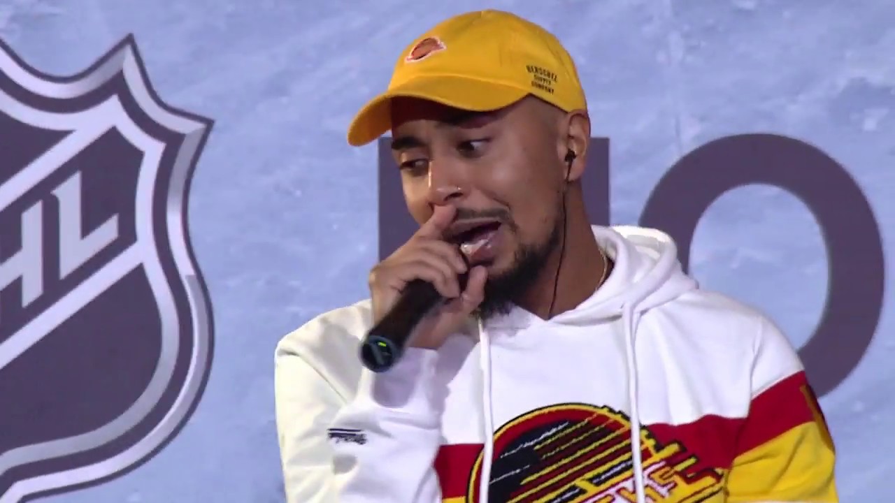 Terell Safadi Performs 'Black Red Yellow' Remix at Canucks Game  (FULL PERFORMANCE)