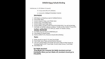 DX9 FailSafe on DJI NAZA