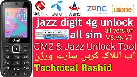 How To Unlock Jazz digit 4g Mobile All Version V5.V6.V7 All Sim Unlock CM2&Unlock Tool