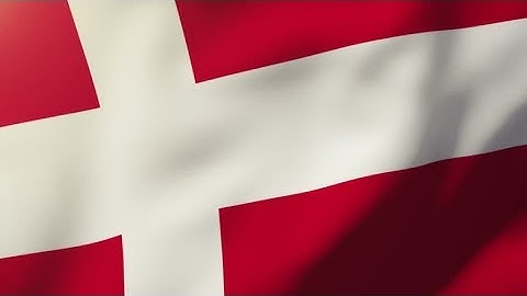 4K Denmark flag waving in the wind. Looping sun rises style. Animation loop Stock video