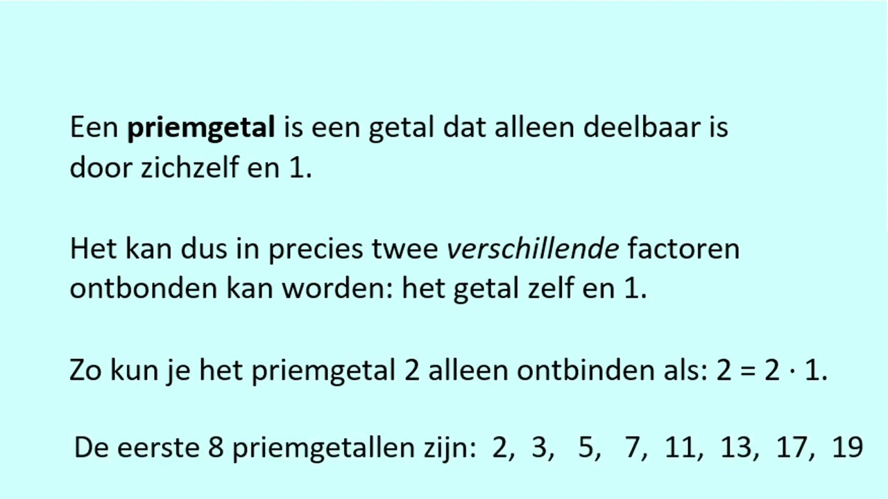 Ontbinden in priemfactoren uitleg