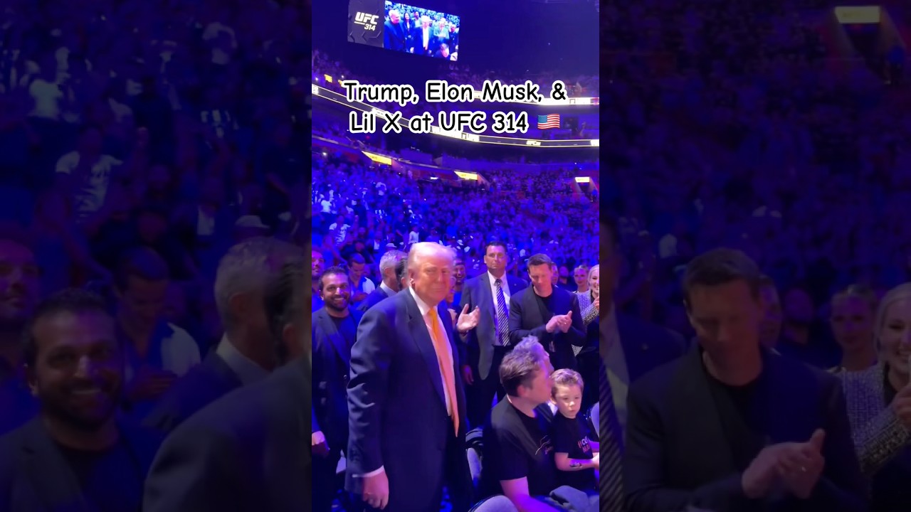 Trump, Elon Musk, & Lil X at UFC 314 🇺🇸 The Ultimate VIP Trio!