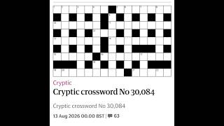 The Guardian Cryptic Crossword No. 30,084 - 13/08/2026