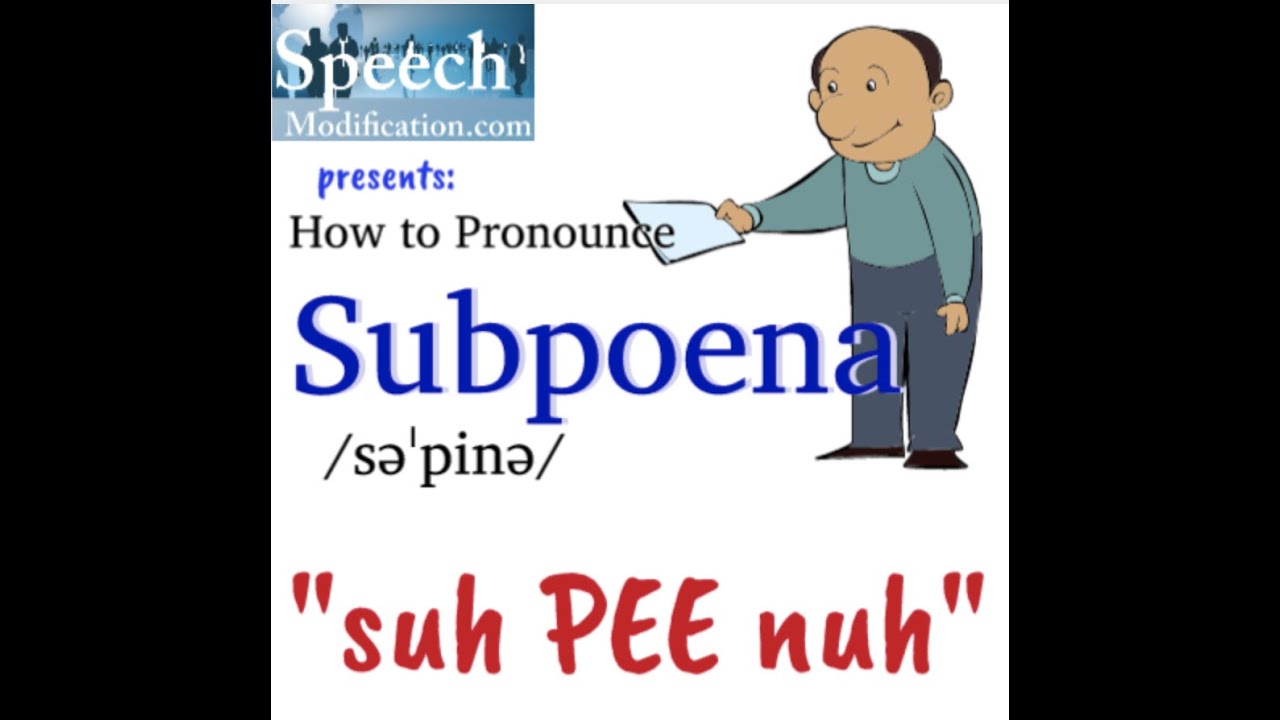 How to Pronounce Subpoena - YouTube