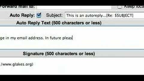 Enabling Auto Reply in Glakes Mail account