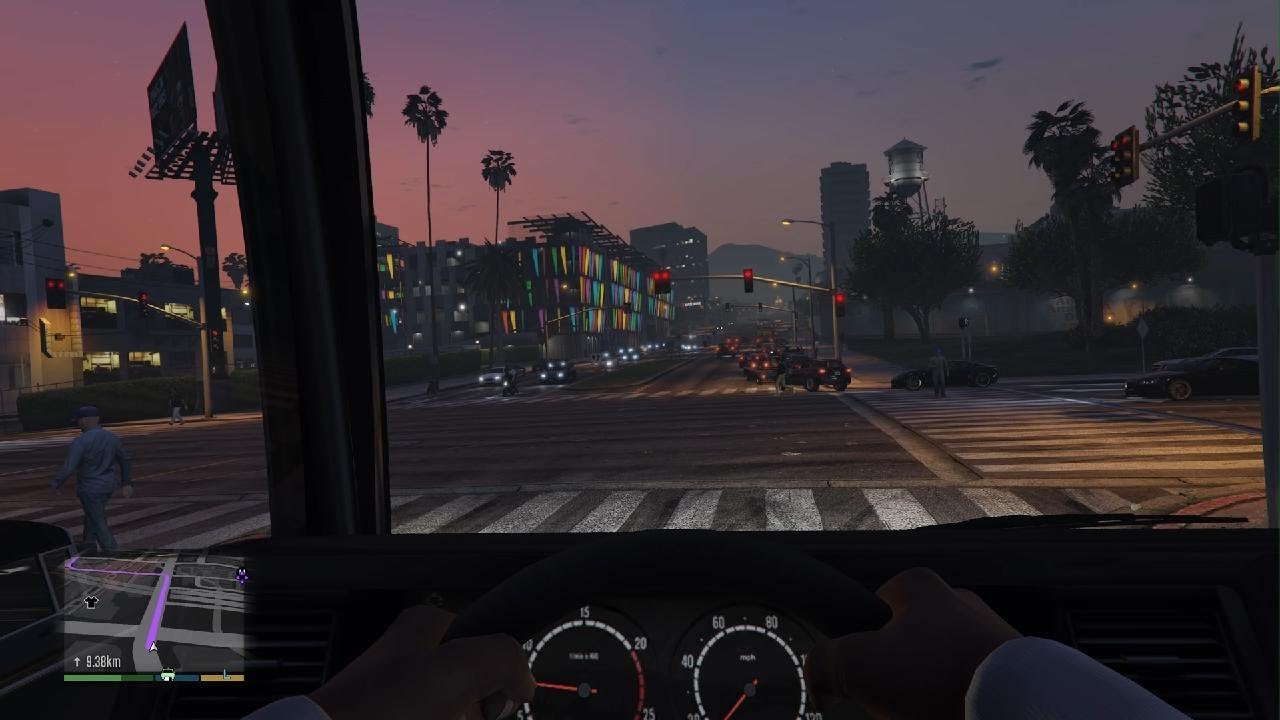 Driving truck late at night