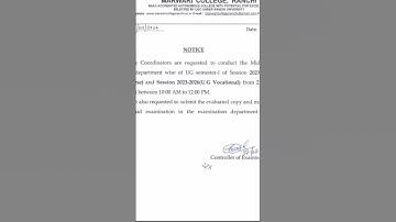 MARWARI COLLEGE RANCHI || Sem-1 mid semester examination
