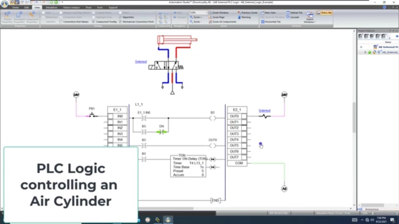PLC Ladder Logic for Beginners Controlling an Air Cylinder YouTube
