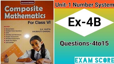 composite mathematics class 6 ||  negative Numbers and Integers || Ex.4B || by EXAM SCORE