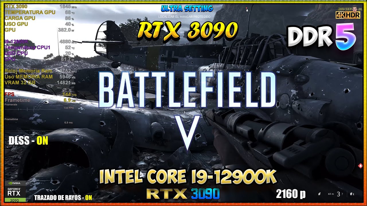 Battlefield V i9-12900K | DDR5 Ram | RTX 3090 | Max Settings 4K ⚙️ Ray ...