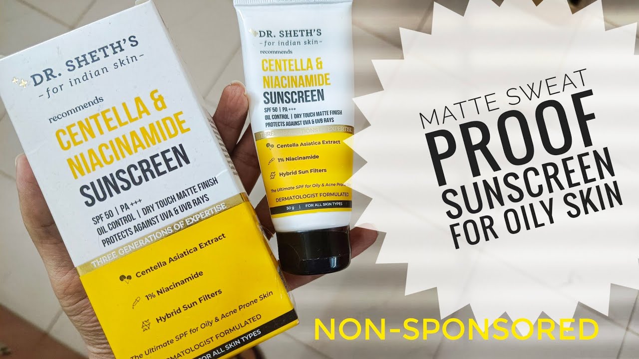 Dr Sheth's centella- niacinamide sunscreen for oily acne prone skin ...