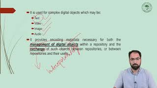 Lecture 39: Metadata Schema for Digital Libraries