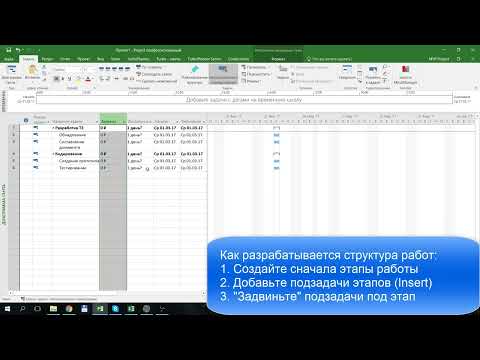 Иерархическая структура работ (ИСР, WBS) в MS Project 2016