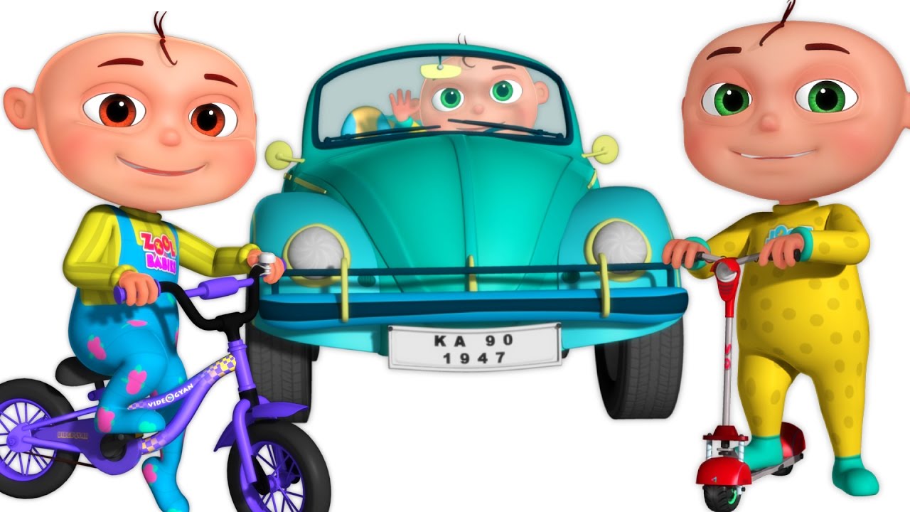 Five Little Babies Driving Transport Vehicles | Compilation | Zool Babies  Fun Videos, image size:1280x720