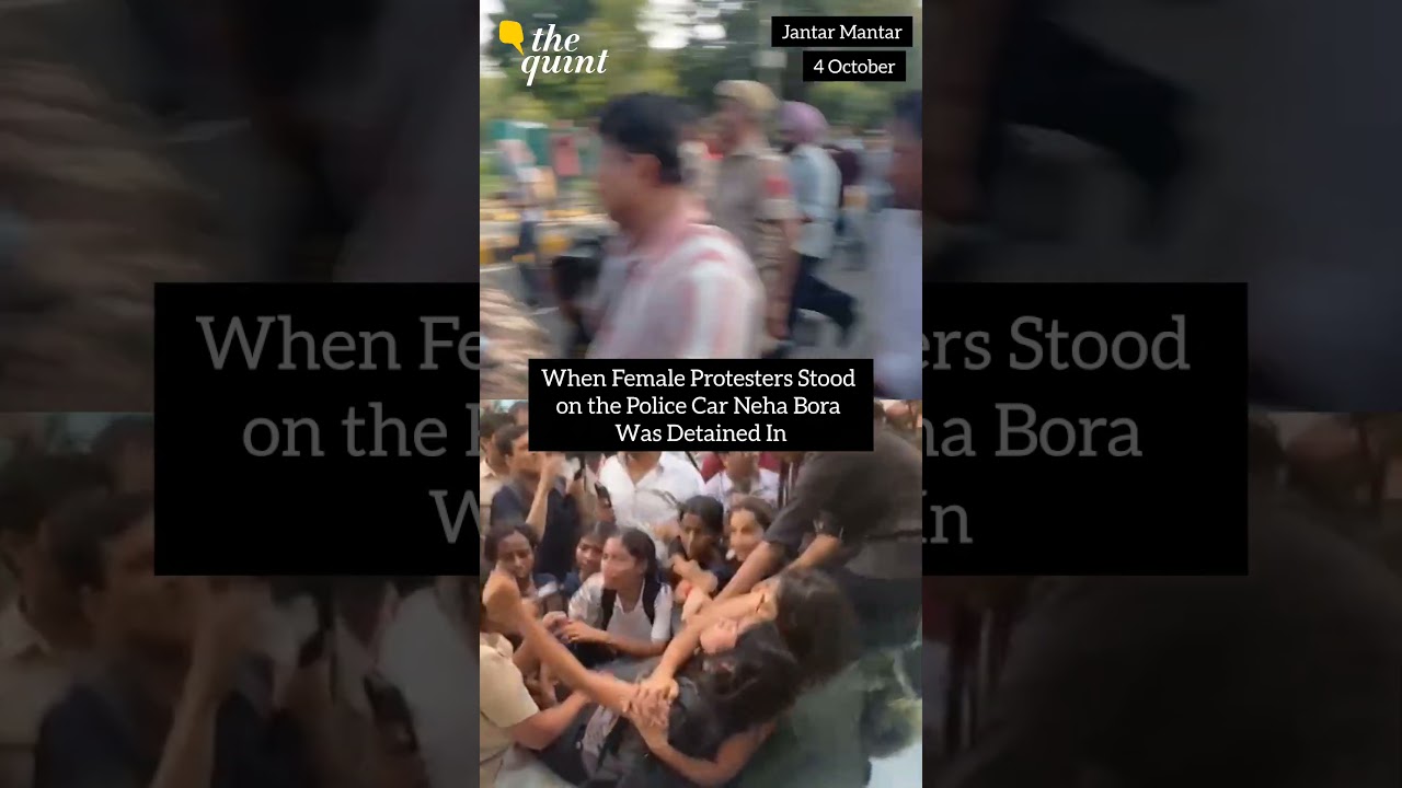When Female Protesters Stood on Vehicle That Detained Neha Bora