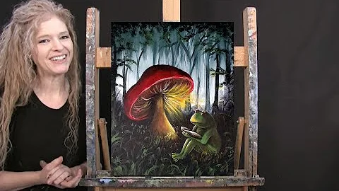 Learn How to Paint READING BY THE MUSHROOM LIGHT w...