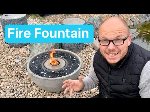 How to install a fire fountain water feature, outdoor living - YouTube