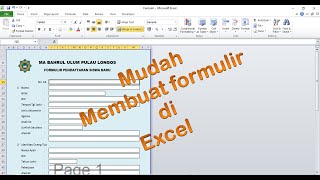 cara membuat formulir PPDB dalam excel